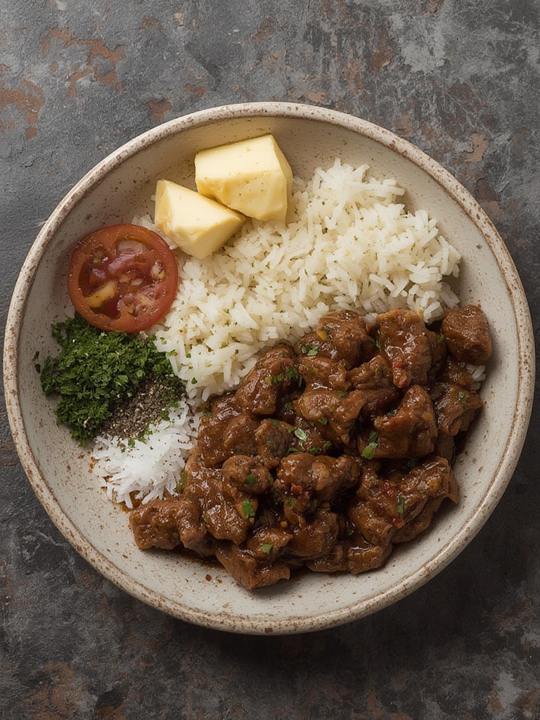 Caramelized Beef With Rice