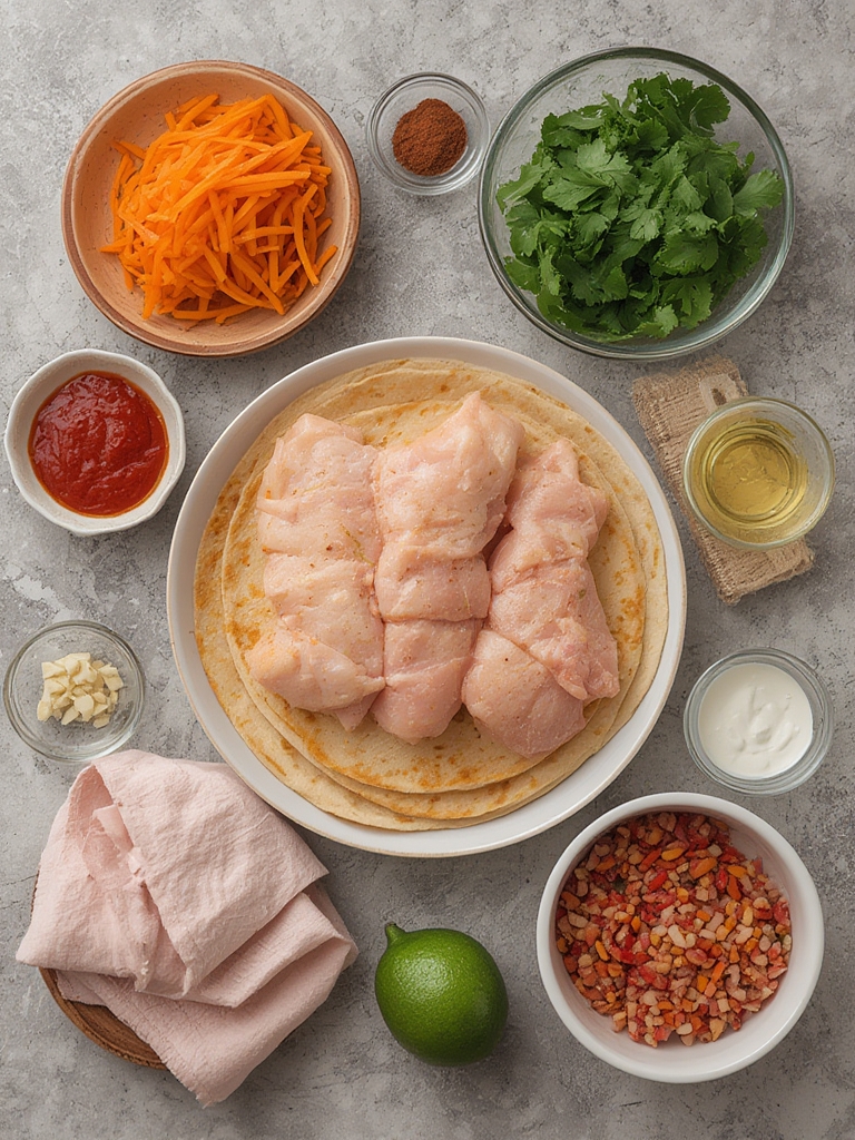 Chicken and rice burrito